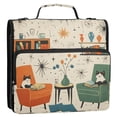 thumbnail image 5 of FORMRS Zipper Binder with Shoulder Strap 2-inch Ring 500 Sheet Capacity File Bag, Beige Cats Reading, 5 of 5