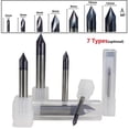 thumbnail image 3 of 3 Flute Chamfer Milling Cutter 60 Degrees Router Bit Tungsten Carbide Chamfer, 3 of 10