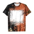 thumbnail image 3 of Jewelreauty Women Casual Tie-Dye Short Sleeve Shirts Round Neck Leopard Print Tops Summer Trendy Tunic Tee (M, Orange), 3 of 4
