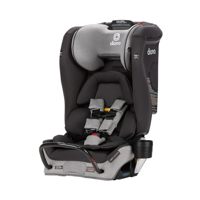 Diono Radian 3RXT SafePlus, asiento de automóvil convertible 4 en 1, orientado hacia atrás y hacia adelante, ingeniería SafePlus, protección infantil de 3 etapas, 10 años 1 asiento de automóvil, Slim