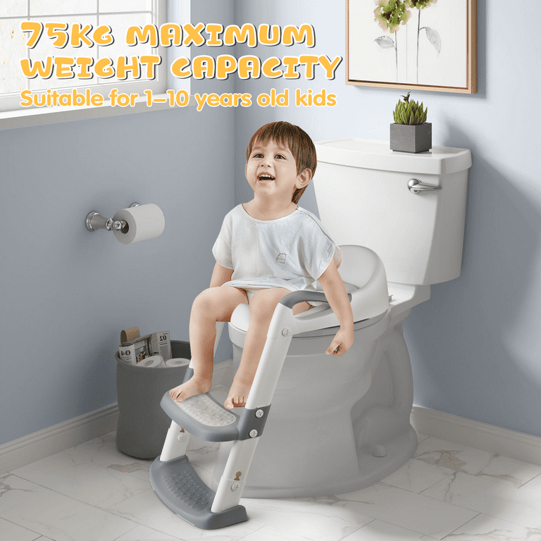 Amzdeal Potty Training Seat, Foldable Toilet Chair with Ladder and