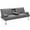 Light Gray, variant on Giantex Convertible Futon Sofa Bed, Folding Futon Sofa Sleeper W/Adjustable Backrest, 2 Cup Holders, Removable Armrests, Modern Linen Upholstered Futon Sofa for Home Office