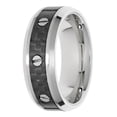 thumbnail image 3 of Men's Stainless Steel Forged Carbon Fiber Ring with Buttons, Jewelry Gift For Men - Size 8, 3 of 5