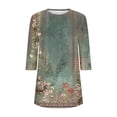 thumbnail image 6 of Women's Blouses Shirts Summer 3/4 Sleeve Long Tops With Curved Bottom Tops Work Tunic Party Going Out Dressy, 6 of 6