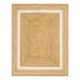 thumbnail image 3 of Unique Loom Braided Jute Collection Area Rug - Gujarat (8' x 10' Rectangle Natural and White/Ivory), 3 of 7