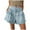 Light Blue, variant on Womens Ripped Jeans Shorts Floral Ruffle Denim Elastic Waist Summer Fashion Bottoms Casual Summer Jean Shorts with Pockets S-XL