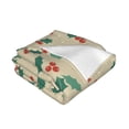thumbnail image 3 of XMXT Throw Blanket, Christmas Hollyhock Beige Print Machine Washable Blankets for Sofa, 80 x 60 inches, 3 of 9