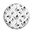 thumbnail image 4 of Spare Tire Cover, Cute White Dog Black Wheel Cover Tire Covers For Trailers Car Truck Camper Universal Tire Covering Fits Diameter14"-17", 4 of 4