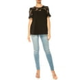 thumbnail image 4 of Women's Classic Solid Top with Lace Accent Casual and Elegant, 4 of 6