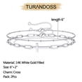 thumbnail image 6 of Turandoss Dainty Layered Bracelets for Women 14K White Gold Plated Adjustable Layered Bead Chain Paperclip Link Chain Cross Handmade Bracelets for Women Jewelry (Cross&Paperclip Chain), 6 of 8