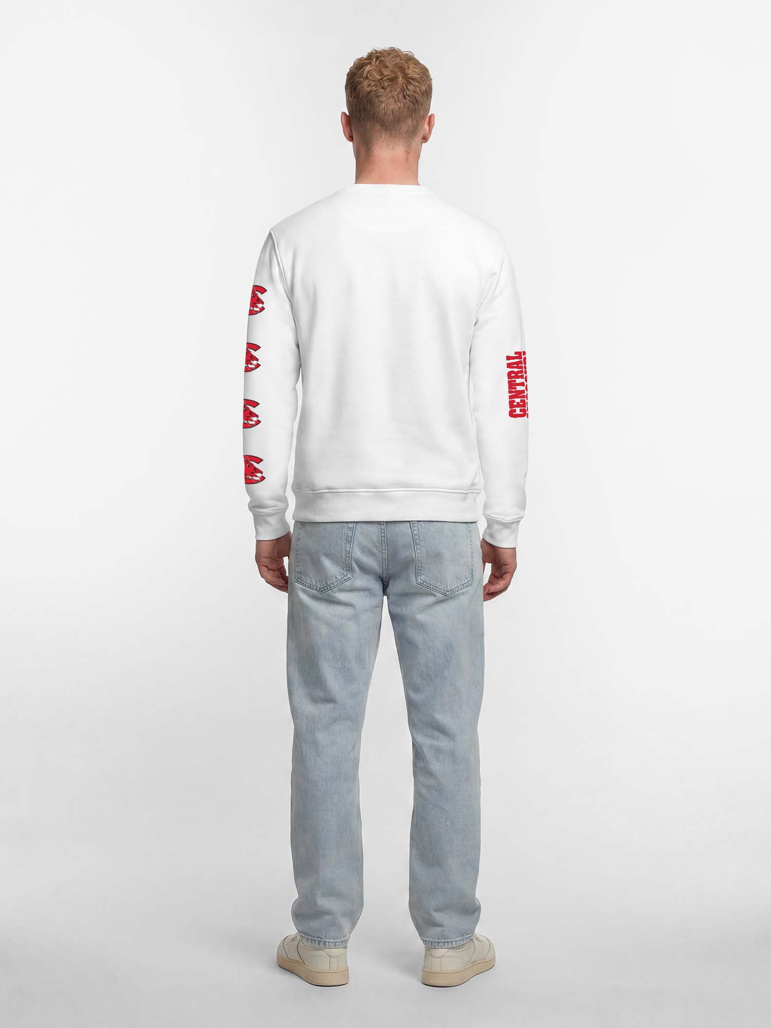 Central Missouri Mules Reebok Mens White Crew Sweatshirt