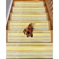 thumbnail image 2 of Northern Europe Stair Treads Non Slip for Steps Yellow Vintage Stripes 7 Pcs Reusable Adhesive Stair Runner Mats for Dogs Elders Carpet Treads Rugs for Staircase 8x30 In, 2 of 7