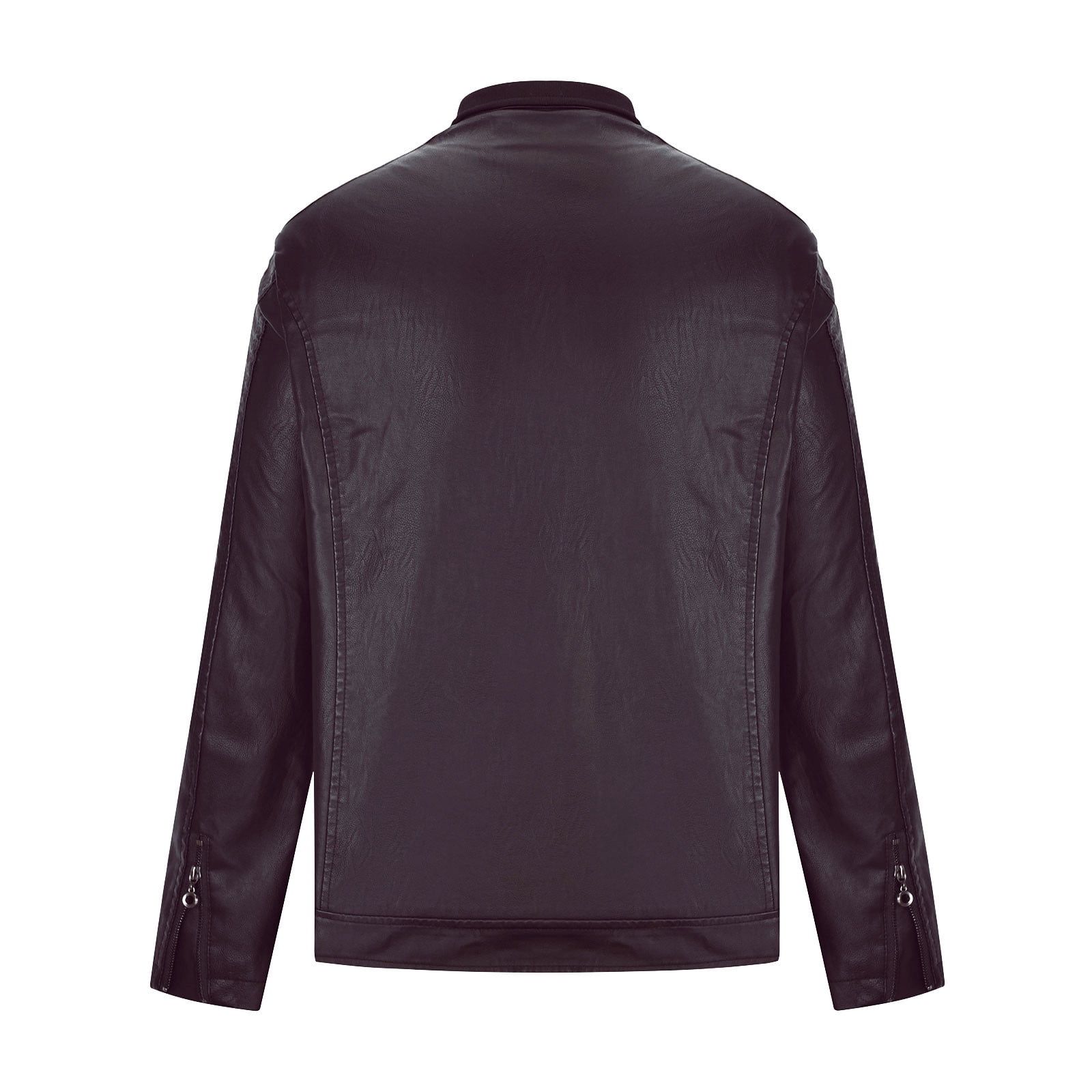 Bazeneo Leather Jacket Mens Slim Fit Faux Leather Jacket Smart Casual Motorcycle Jackets with Zip Pockets Colour Block Zipped Biker Jackets Western Style Stand Collar Outwear