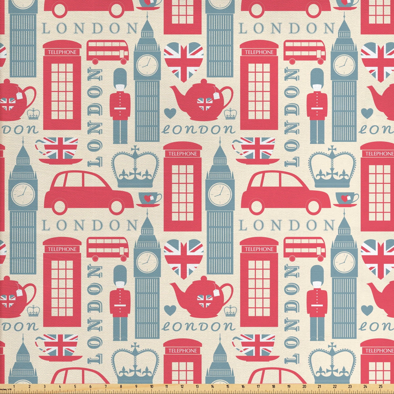London Fabric by The Yard, Popular British Culture Elements Retro