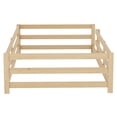 thumbnail image 5 of Noble House Twin Size Montessori Floor Bed with Fence, Wooden Bed Frame for Kids, Oak, 5 of 8