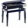 Stagg PB55 BKP VBK Adjustable Piano Bench with Storage Space - Highgloss Black with Fireproof Velvet Seat Top