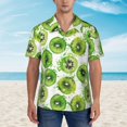 thumbnail image 6 of Hawaiian Shirt For Men, Green Kiwi Casual Summer Beach Shirts Mens Short Sleeve Button Shirts, 6 of 8