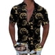 thumbnail image 1 of Camisas Para Hombre Manga Larga Hombres Casual Manga corta Primavera Verano Turndown Neck 3D Impreso Camisas Moda Top Blusa Camisas (Gold, XXL), 1 of 4