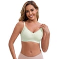 thumbnail image 4 of DARING DIVA Lace Trim V-Neck Wireless Bra Adjustable Spaghetti Straps Lift Up S Green, 4 of 6
