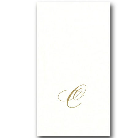 UPC 025096713917 product image for Paper Linen Airlaid Initial C White Pearl Guest Napkins 24pk | upcitemdb.com