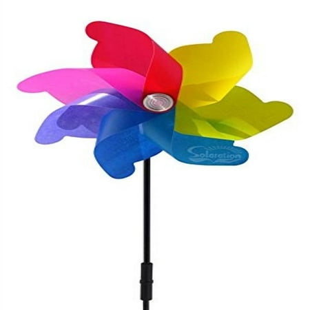 Solar Windmill - Solaration8482; Spring Color Windmill Spinner Solar Light