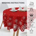 thumbnail image 5 of Red Christmas Snowflake Round Tablecloth 60 Inch Merry Christmas Table Cloth Xmas Circle Table Covers for Holiday Party Dining Kitchen Picnic Patio Outdoor Decor, 5 of 6
