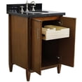 thumbnail image 3 of MCM 25" Single Oval Sink Solid Wood Vanity in Walnut/Black Galaxy, 3 of 10