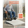 thumbnail image 2 of VEVOR Door Threshold Ramp, 5 inch Rise, Aluminum Alloy Threshold Ramp Rated 800 lbs Load Capacity, Handicap Ramps for Home Steps for Wheelchair, Scooters, Power Chairs, Walkers, Bicycle, Tricycle, 2 of 9