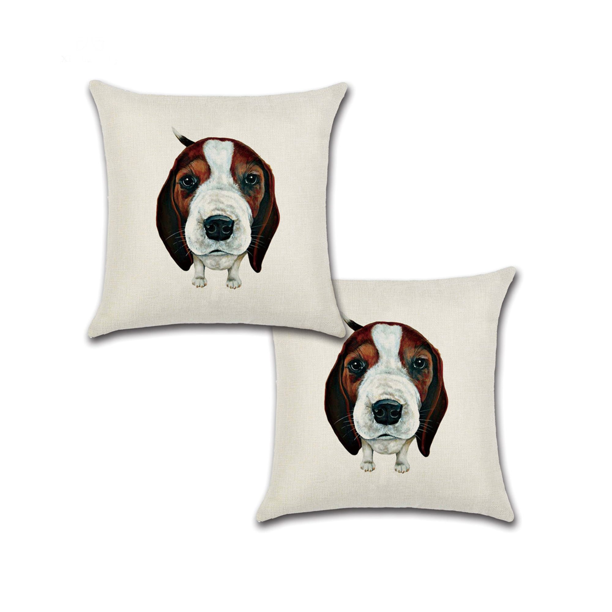 18'' French Bulldog Pillow Case Cotton Linen Cushion Cover Spaniel Euro Decor 