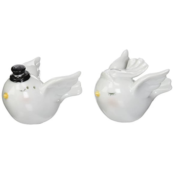 Appletree Design Ensemble Mariage Parfait Oiseaux Amoureux Sel et Poivre, 1-7/8 Pouces, 1-3/4 Pouces