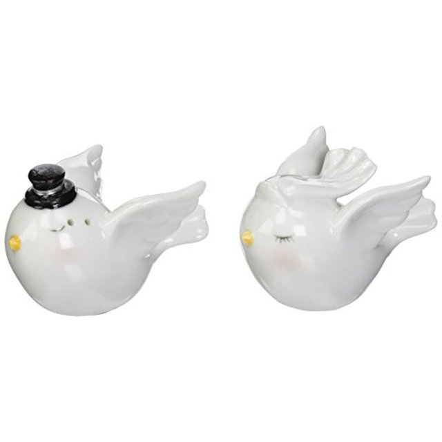 Appletree Design The Perfect Wedding Loving Birds Salt and Pepper Set, 1-7/8-Inch, 1-3/4-Inch