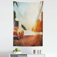 thumbnail image 1 of Beach Tapestry, Retro Effect Romantic Sunset View Photo with Vintage Car on Sands, Fabric Wall Hanging Decor for Bedroom Living Room Dorm, 5 Sizes, Cinnamon and Burnt Orange, by Ambesonne, 1 of 1