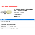 thumbnail image 2 of Oil Pressure Sender - Compatible with 2007 - 2015 Lincoln MKX 2008 2009 2010 2011 2012 2013 2014, 2 of 2