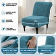thumbnail image 4 of Velvet Accent Chair Cover, Set of 2 High Stretch Armless Chair Covers for Living Room Luxury Thick Velvet Chair Slipcovers Modern Furniture Protector with Elastic Bottom, Machine Washable(Peacock Blue, 4 of 7