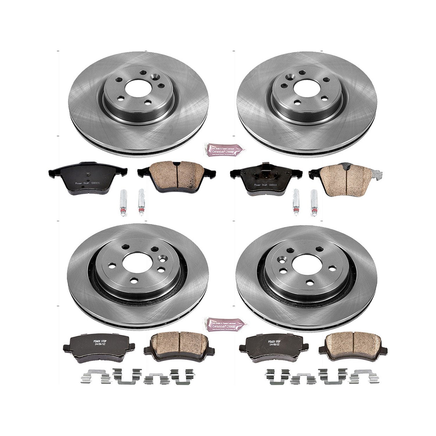 PowerStop Front and Rear Stock Replacement Brake Pad and Rotor Kit Fits: VOLVO Select Models KOE4118