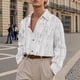thumbnail image 1 of Blusa y camisa de manga larga con cuello vuelto para hombre, informal, a rayas, con bolsillos y botones, de poliéster., 1 of 9