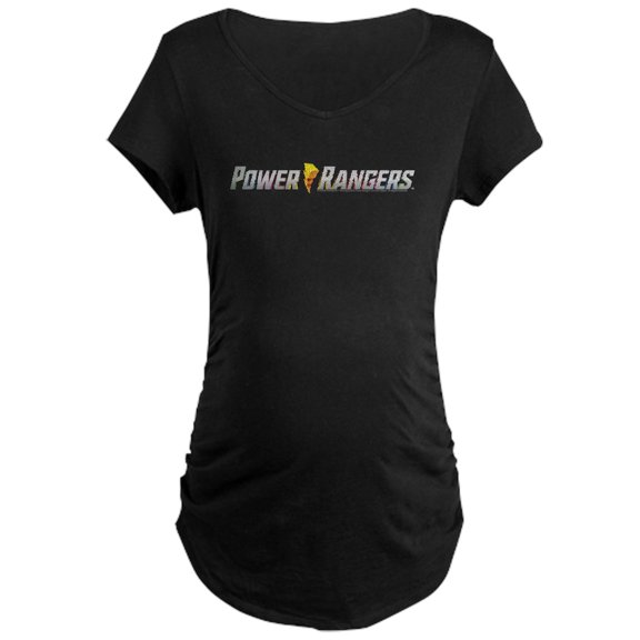 CafePress - Power Rangers Linear Log Women's Maternity T Shirt - Maternity Dark T-Shirt