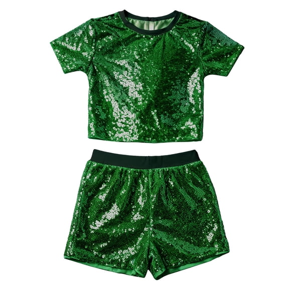 JSCDRPDWL Girls Clothing Sets Size 7-8 Teen Outfits for Girls 14-16 Trendy Outfits for 2 Year Old Girls Teen Girl Tops and Toddler Shorts Girls Clothes 3t, Green 7-10 Years