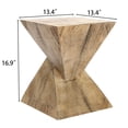 thumbnail image 6 of LuxenHome Brown Faux Wood MgO Angular Square Side Table, Indoors and Outdoors, 6 of 10