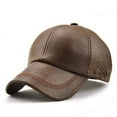 thumbnail image 2 of AkoaDa Mens Adjustable Size Baseball Cap Hat PU Leather 3 Colors Sport Hat Baseball Cap(Light Coffee), 2 of 2