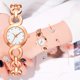 thumbnail image 2 of Reloj de aleación de moda Reloj de pulsera de cuarzo con pantalla analógica y esfera redonda (blanco dorado rosa), 2 of 6