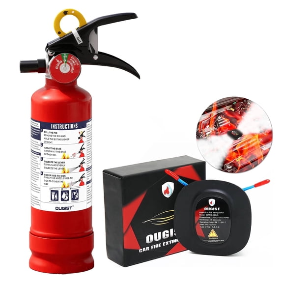 Ougist Car & Home Fire Extinguisher Kit: Automatic Aerosol Engine Compartment Suppressor   2.5 lb ABC Dry Chemical Extinguisher with Mount