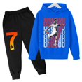 thumbnail image 5 of Conjunto de sudadera con capucha de primavera de Ronaldo, conjunto de 2 piezas de sudadera y pantalones azules informales para niños, ropa deportiva informal, chándal para niños, 5 of 5