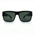 thumbnail image 5 of Mens Rectangle 90s Thick Horn Rim Skater Sport Plastic Sunglasses Black - Green, 5 of 8