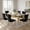 Set of 7, variant on 7-Piece Modern Dining Set for 6, 70.28" Tempered Glass Table with Gold Stainless Steel Legs, 6 Velvet Upholstered Chairs, for Living Room & Kitchen