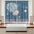 thumbnail image 2 of Ambesonne Retro Kitchen Curtains, Air Balloons Polka Dots, 55"x39", Slate Blue Pale Pink, 2 of 3