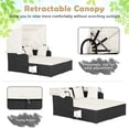 thumbnail image 2 of Canddidliike Outdoor Patio Rattan Wicker Daybed Sectional Conversation Lounger Set with Retractable Canopy, Foldable Side Table, Beige Resistant Cushions, 2 of 4