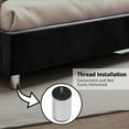 thumbnail image 6 of Merluxy Bed Frame Queen Size Upholstered Bed Wingback Headborad Velvet Channel Tufted/No Box Spring Needed/Black, 6 of 9