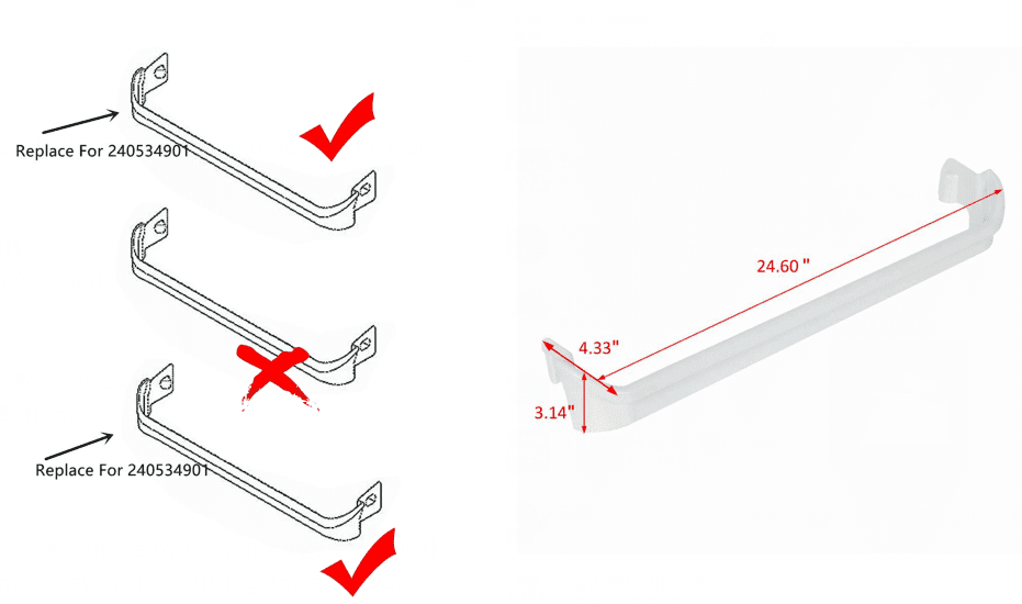 KOJEM Refrigerator Door Shelf for 240534901 AP3214630 PS734935 Replacement Fit for Kenmore Frigidaire Door Bin 2 PCS Rack Bar Rail Retainer
