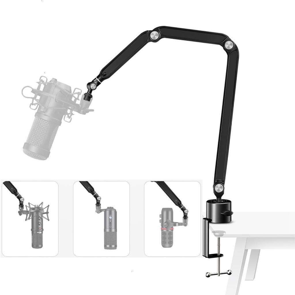 Aluminum Alloy Microphone Desk Stand with Flexible 3 Section Boom Arm Stable For Home And Studio